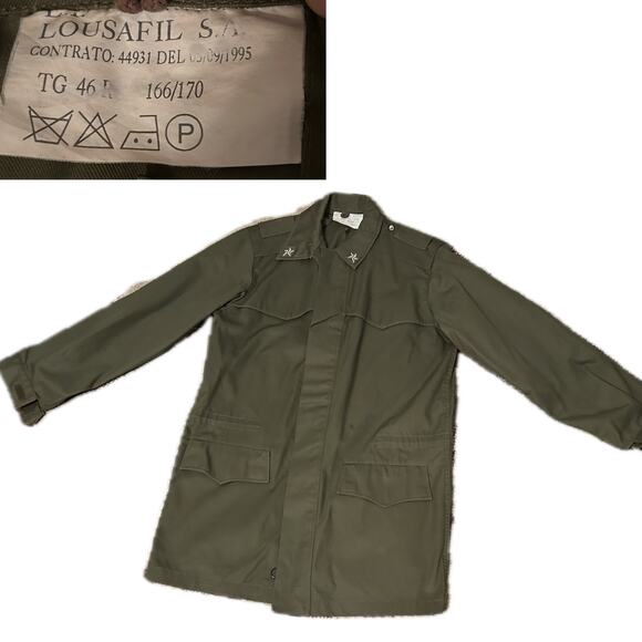 Vintage Italian Army Olive Green Field Jacket Parka / Mens Medium - Picture 1 of 5